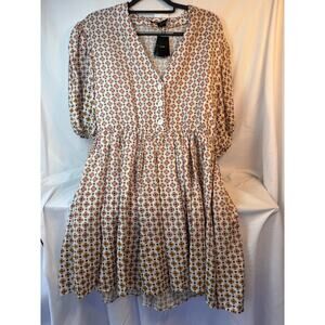 Maje Romelange Geometric Print Dress Sz 42 US 10 Tiered Puff NWT MSRP$445